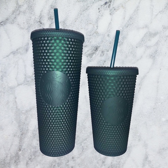 Starbucks tumbler in matte green in sizes 24oz & 16oz. Priced as a bundle - Picture 1 of 1